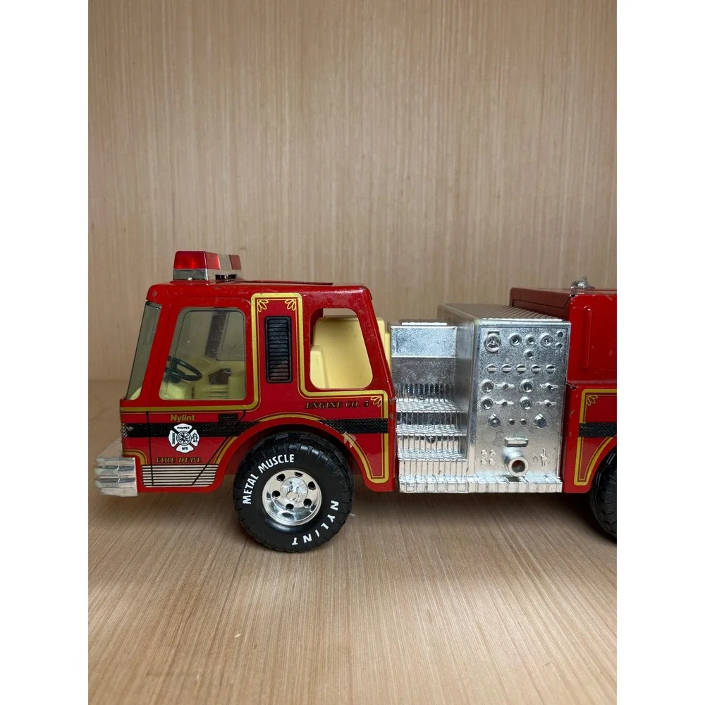 Vintage 80s Nylint Rescue Pumper Fire Truck Red Pressed Steel Metal Muscle Toy
